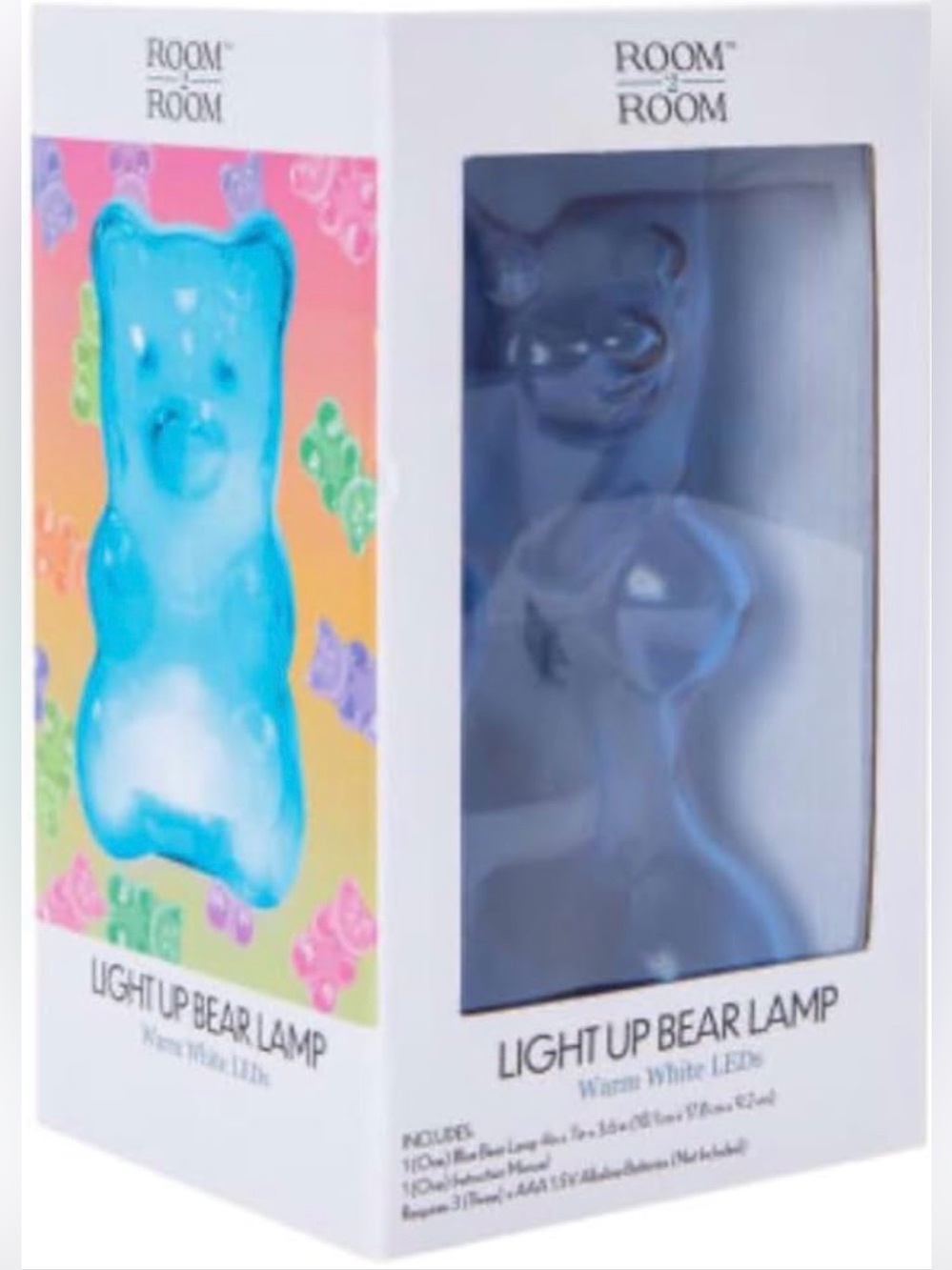 Room 2 Room Blue Light Up Bear Lamp LED Gummy Bear Light Battery Operated
